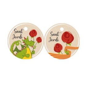 TARGETES, SANT JORDI RODONA d.5cm 50 uni