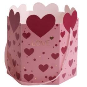 BOLSA CARTON LOVE ROSA D15x17cm 10u OUTLET