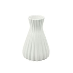 CERAMICA FLORERO RAYAS D11.5 H17cm BLANC MATE