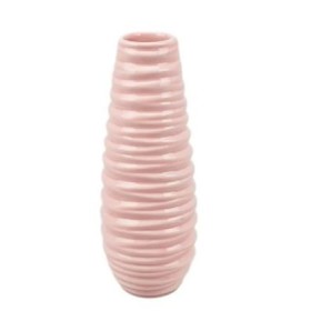 CERAMICA GERRO RATLLES HORI D8 H20.5cm ROSA MATE