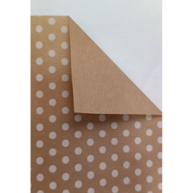 BOBINA PAPER KRAFT PUNTOS  BLANCOS 62cm x100m