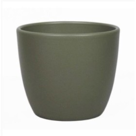 CERAMICA POT BOULE D19.5 H17CM VERD ARMY MATE