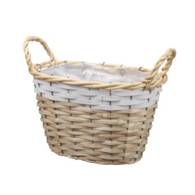 CISTELL OVAL natural/blanc D24x15x15cm