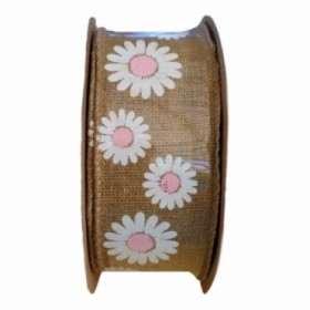 CINTA MARGARITAS ROSA 40MM X10M