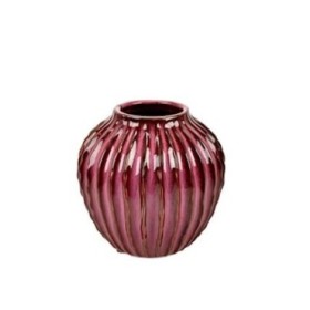 CERAMICA GERRO BOLA MESO MAGENTA STONEWARE D18 H17