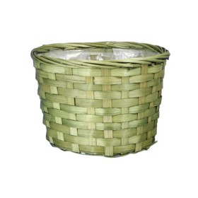 MACETA BAMBU REDONDO D19x13cm VERDE OLIVA