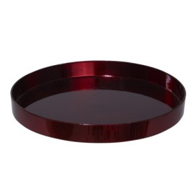 BANDEJA REDONDA/BORDE D27cm ROJA  PLASTICO