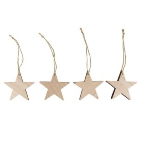 COLG ESTRELLA MADERA 7cm 10pc