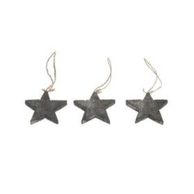 COLG ESTRELLAS MADERA NEGRA 7x7cm 10pc