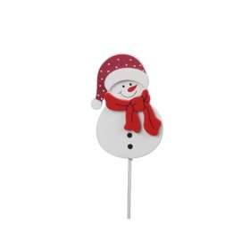 PICK MUÑECO DE NIEVE 7.5cm ROJO