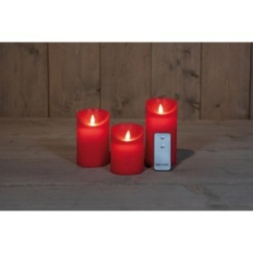 VELAS SET 3u ROJO CON MANDO ON/OFF PILAS