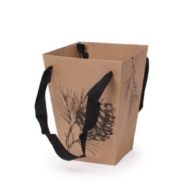 BOLSA NAVIDAD NATURAL 15/15x11/11x20cm 10u