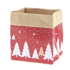 BOLSA NAVIDAD KRAFT ROJO 12,5x12,5x12,5cm 10u