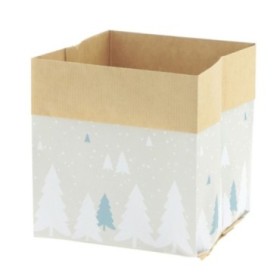 BOLSA NAVIDAD KRAFT BLANCO 12,5x12,5x12,5cm 10u