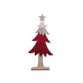 ARBOL DE NAVIDAD FIELTRO ROJO 19x5x41cm