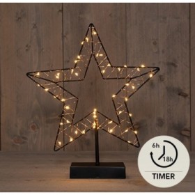 ESTRELLA NEGRA 50LEDS COBRE BASE 29.5x34.5cm