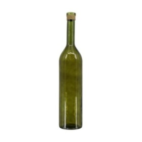 CRISTAL BOTELLA RAFIA 21x21x100cm VERDE OLIVA