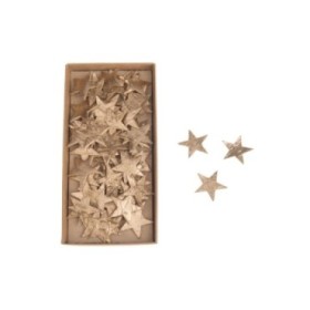 ESTRELLAS DE ABEDUL 4cm 60pc ORO ENVEJECIDO