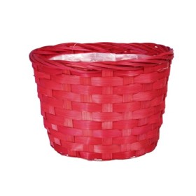 MACETA BAMBU REDONDO D19x13cm ROJA