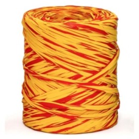 RAFIA BOBINA 200 m BICOLOR ROJO AMARILLO