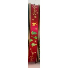 CINTA NAVIDAD FESTIVE 15mmX25m ROJA