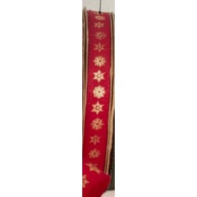 CINTA NAVIDAD BERING 15mmX15m ROJO/ORO