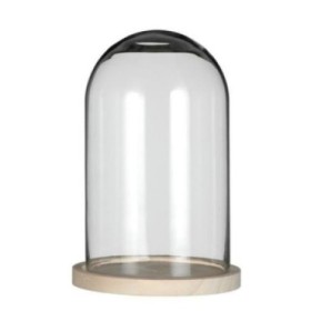 CRISTAL CAMPANA BASE MADERA D14 H21