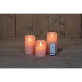 VELAS SET 3u ROSA CLARO CON MANDO ON/OFF PILAS