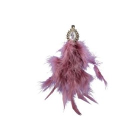 PLUMAS ROSAS CON CLIP 17cm 2 UNI