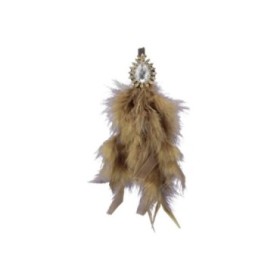 PLUMAS OR MOSTAZA CON CLIP 17cm 2 UNI