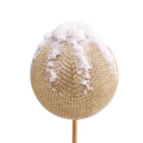 PICK BOLA ORO NIEVE 8cm. stick 50cm 10u