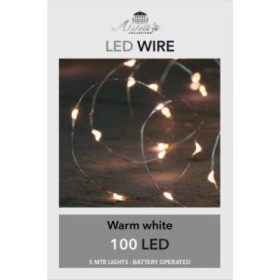 ALAMBRE PLATA CON LEDS INTERIOR 100LEDS/5m