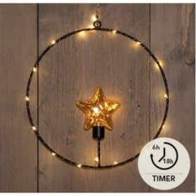 CIRCULO LUZ 30led D25cm CON ESTRELLA INT-TIMER