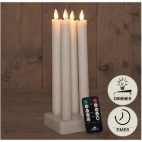 VELAS BLANCAS 23.5cm 4UNI RECARGABLES