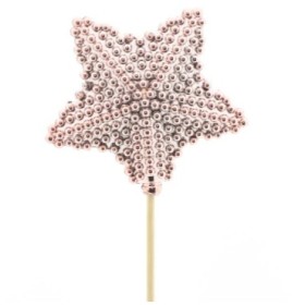 PICK ESTRELLA ROSA 8,5cm PAL50cm 25UNI PLASTIC