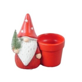 CERAMICA NAVIDAD GNOMO D6CM ROJO