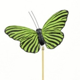 PICK MARIPOSA 5cm VERDE RAYAS 50cm 25UNI