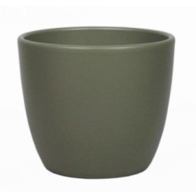 CERAMICA POT BOULE D10.5 H8.5CM VERD ARMY MATE ES