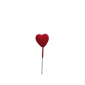 PICK CORAZON TERCIOPELO 3CM ROJO 48uni