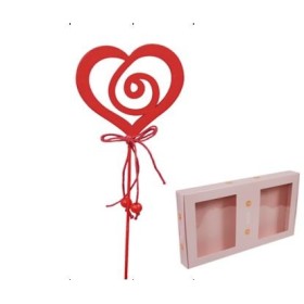 PICK CORAZON-ROSA 7x7cm 18uni ROJO