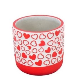 CERAMICA CEMENTO LOVE ROJO D10 H9cm