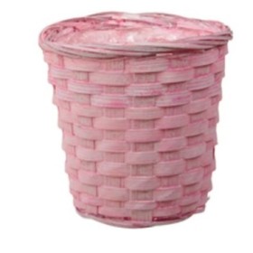 CESTA REDONDA ROSA D12cm BAMBU