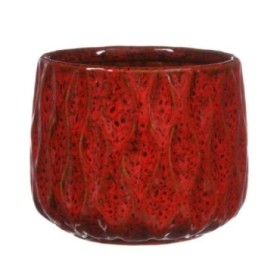 CERAMICA OLAS ROJO D15 H12cm