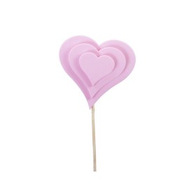 PICK CORAZON FOAM ROSA TRIPLE 8CM 12UNI