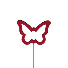 PICK MARIPOSA 7,5cm op 50cm  roja (25u.)