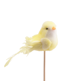 PICK PAJARO BIBI 10CM PALO 50CM AMARILLO 25U