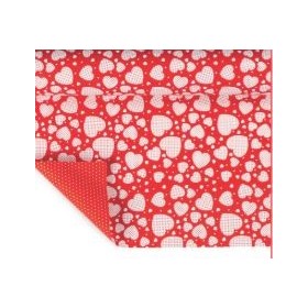 BOBINA DUO MAT CORAZON VICHY 70x40mt ROJO