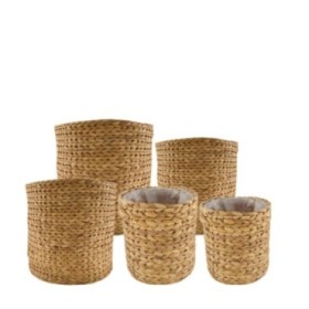 CESTA REDONDAS CUERDA JACINTO S/5 38x38x38cm