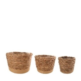 CESTAS REDONDAS CUERDA S/3 28x28x18 BASE BAMBU