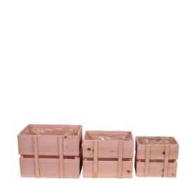 CAJAS MADERA S/3 ROSAS 38x38x28cm w/pl